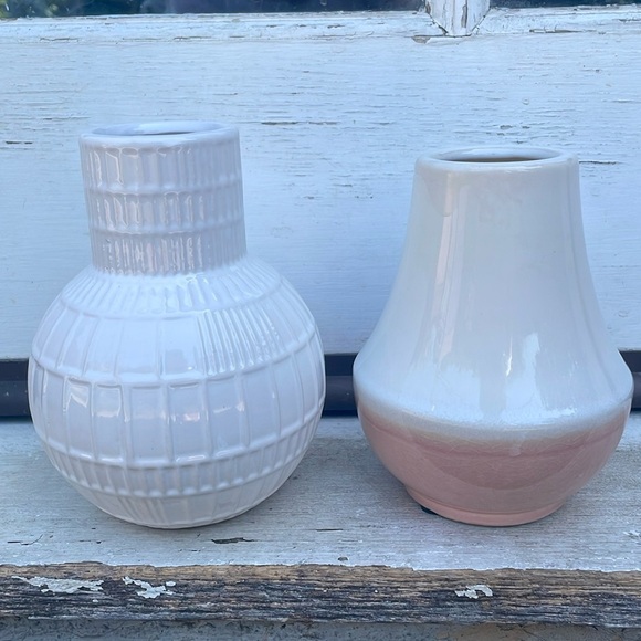 Ceramic Glossy Bud Vase Set of 2 Small - Picture 1 of 7